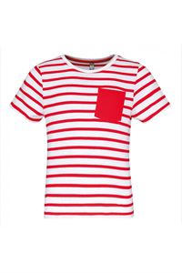 T-SHIRT BAMBINO A RIGHE CON TASCA